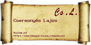 Cseresnyés Lajos névjegykártya