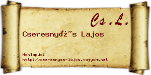 Cseresnyés Lajos névjegykártya