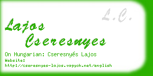 lajos cseresnyes business card